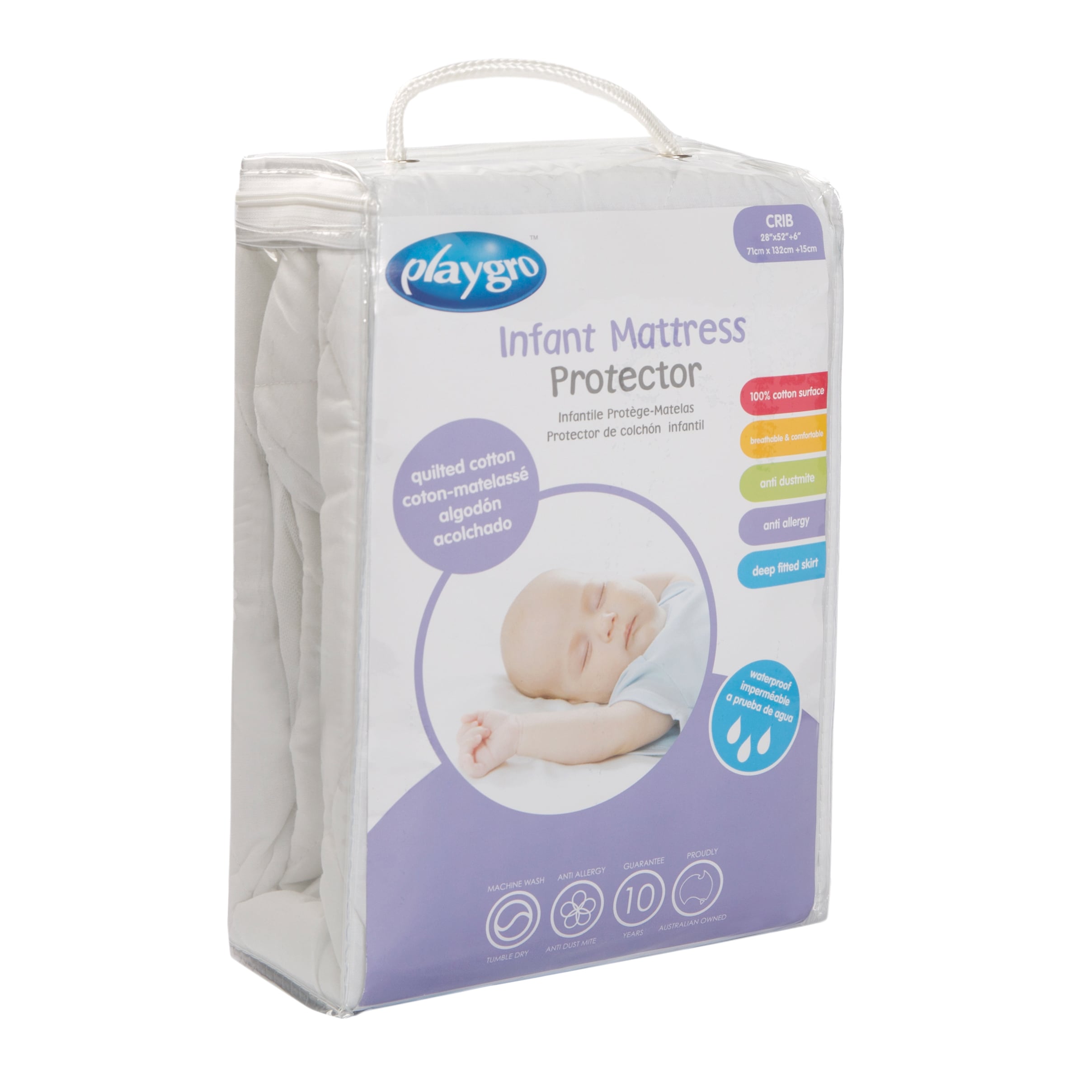PLAYGRO LARGE FITTED COT PROTECTOR ORGANIC  BNWT 