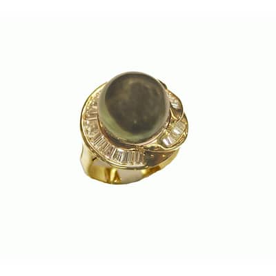 Kabella Luxe Collection 18k Yellow Gold Tahitian Pearl and 1 1/5ct TDW Diamond Ring (G-H, SI1-SI2) (12-13 mm)