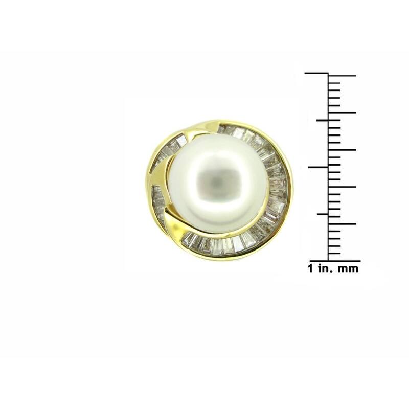 Kabella Luxe 18k Yellow Gold South Sea Pearl and 1 1/5ct TDW Diamond Ring (G-H, SI2) (12-13mm)