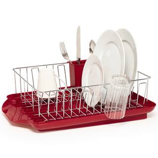 Dish Racks Online At Our Best Kitchen Storage Deals Farberware Professional 3 Piece Red Dish Rack Set