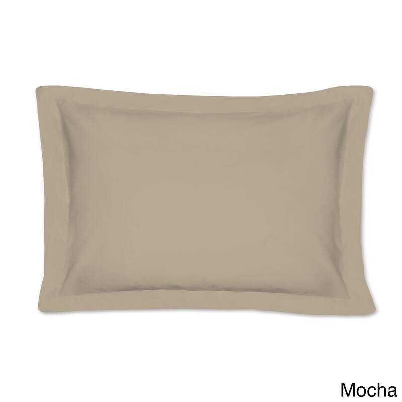 Cotton Rich 200 Thread Count Tailored Standard Shams with 2-inch Flange (Pack of 2) - Mocha