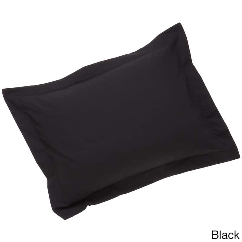 Cotton Rich 200 Thread Count Tailored Standard Shams with 2-inch Flange (Pack of 2) - Black