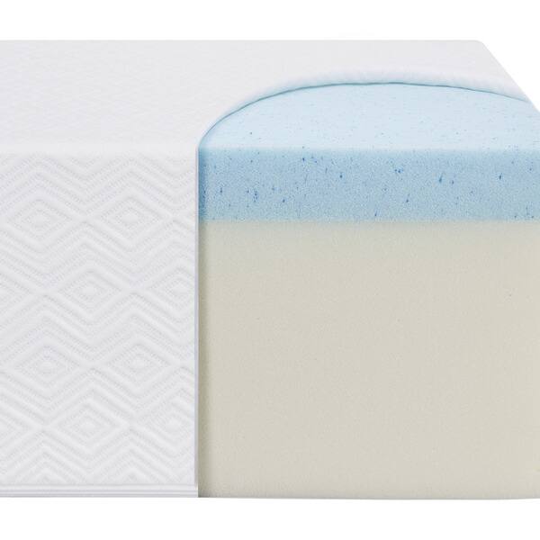 Sleep Philosophy 3 Gel Memory Foam Mattress Topper - Blue - Size: Queen