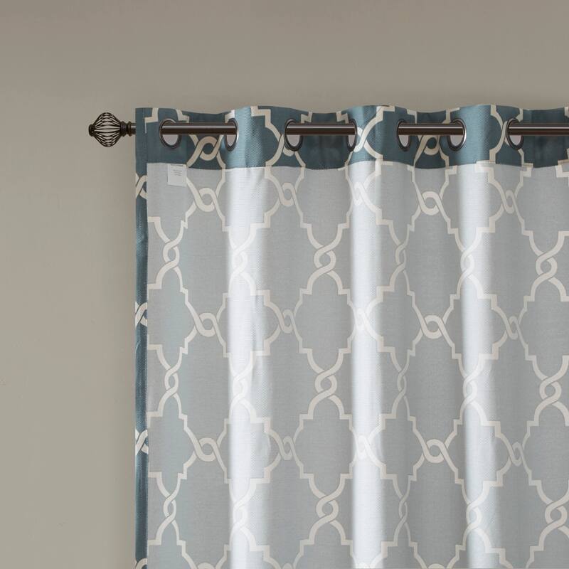 Madison Park Westmont Fretwork Print Patio Single Window Panel - 100"w x 84"l