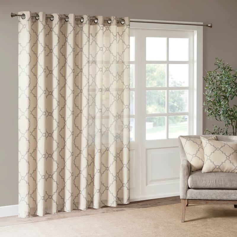 Madison Park Westmont Fretwork Print Patio Single Window Panel - 100"w x 84"l
