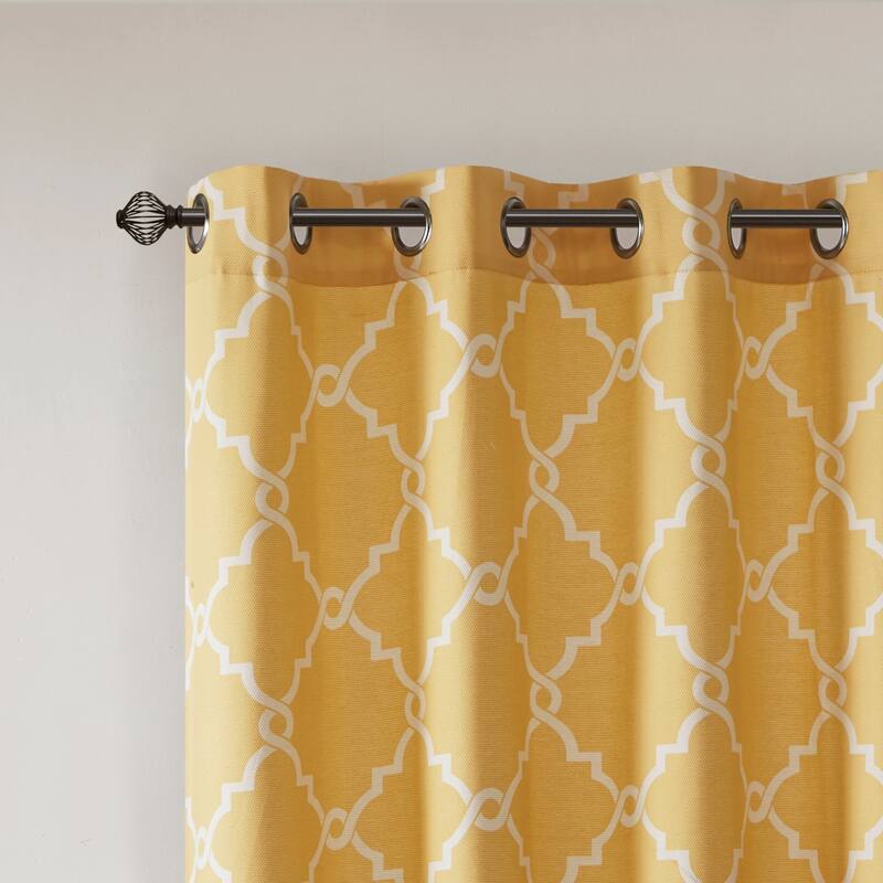 Madison Park Westmont Fretwork Print Patio Single Window Panel - 100"w x 84"l