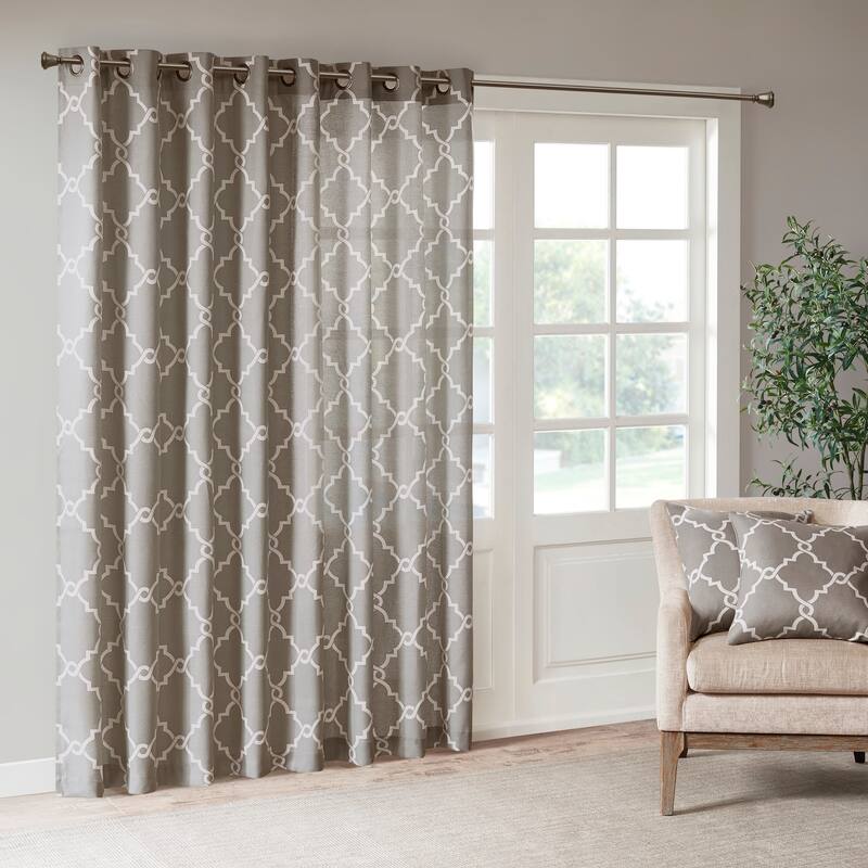 Madison Park Westmont Fretwork Print Patio Single Window Panel - 100"w x 84"l