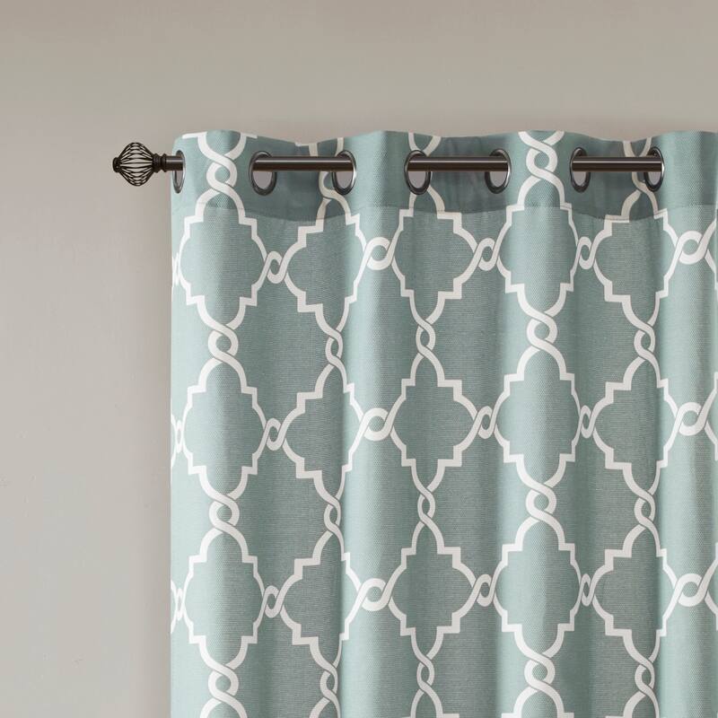 Madison Park Westmont Fretwork Print Patio Single Window Panel - 100"w x 84"l