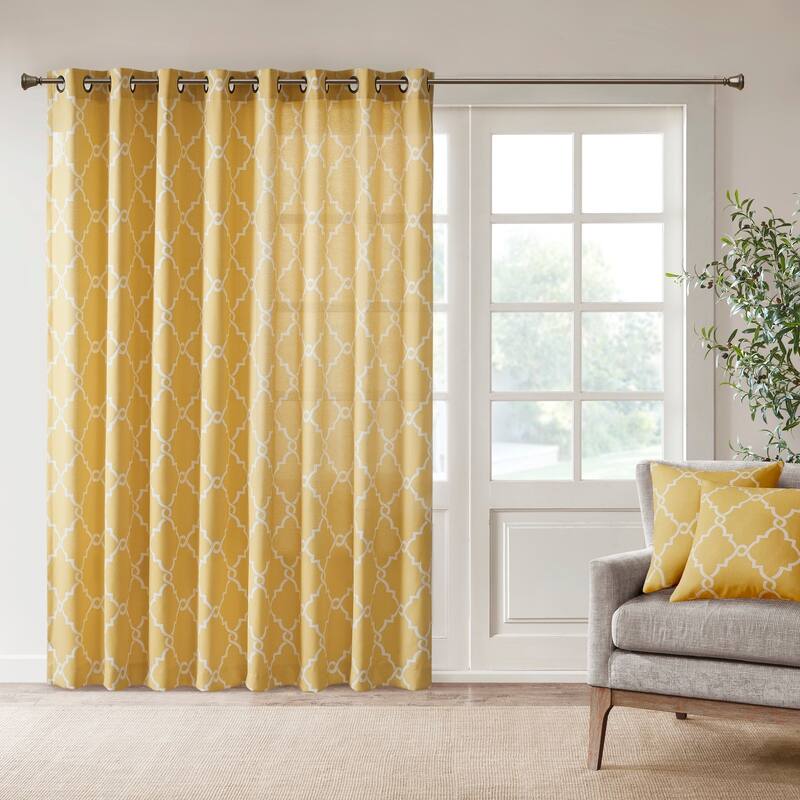 Madison Park Westmont Fretwork Print Patio Single Window Panel - 100"w x 84"l