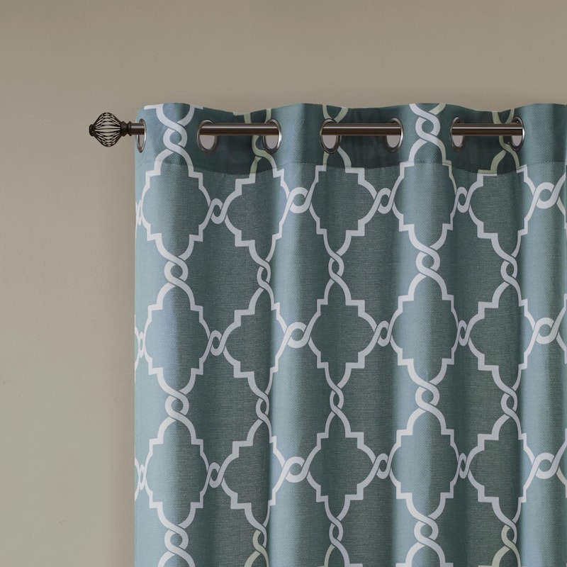 Madison Park Westmont Fretwork Print Patio Single Window Panel - 100"w x 84"l