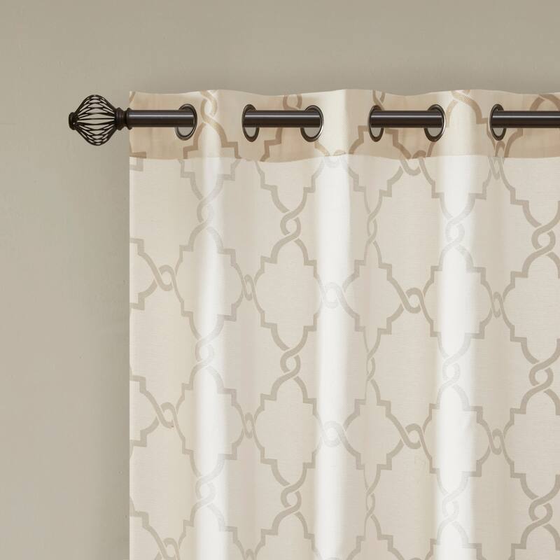Madison Park Westmont Fretwork Print Patio Single Window Panel - 100"w x 84"l