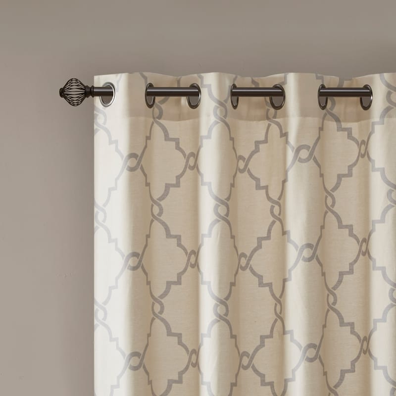Madison Park Westmont Fretwork Print Patio Single Window Panel - 100"w x 84"l