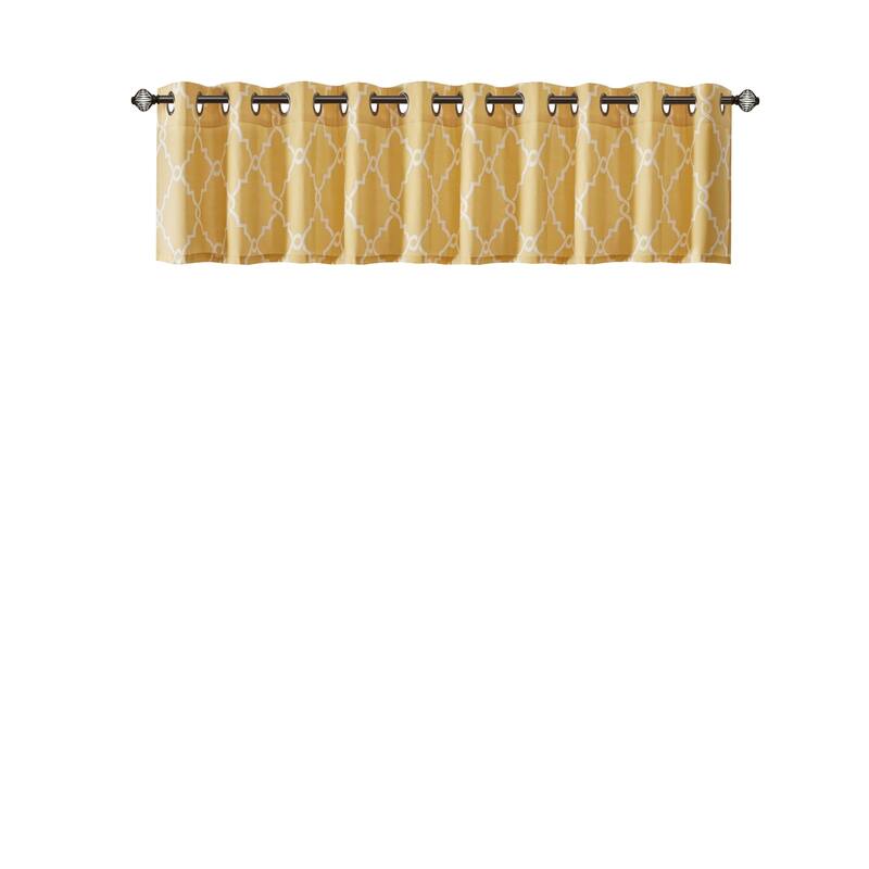 Madison Park Westmont Fretwork Print Grommet Window Valance - 50x18"