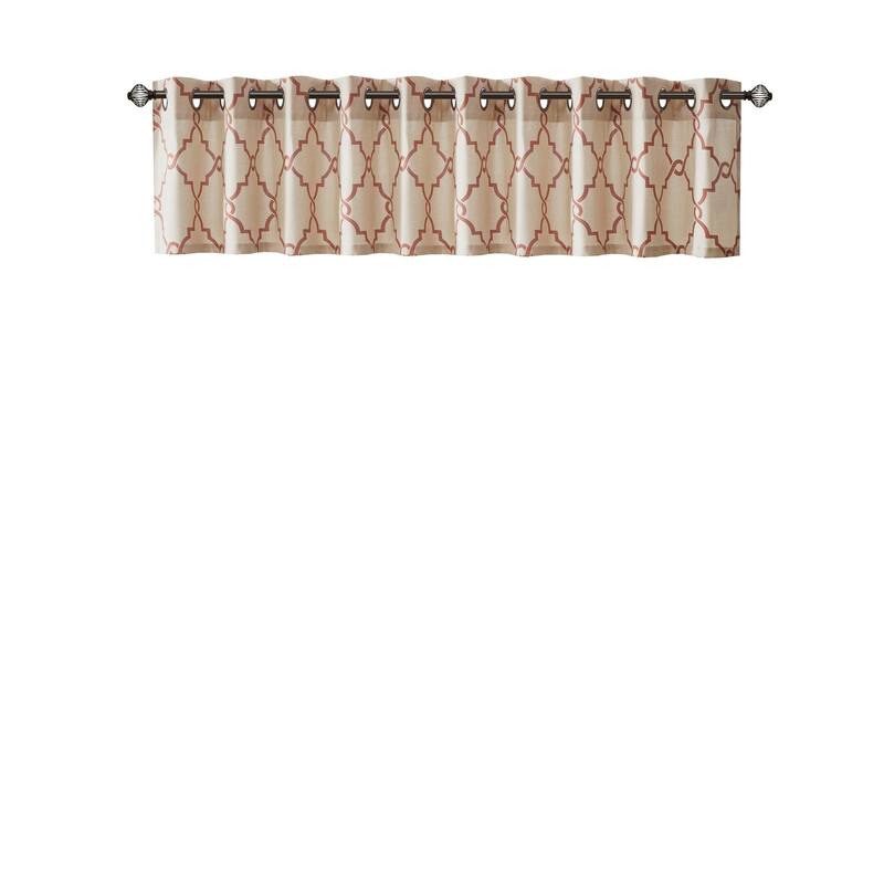 Madison Park Westmont Fretwork Print Grommet Window Valance - 50x18"