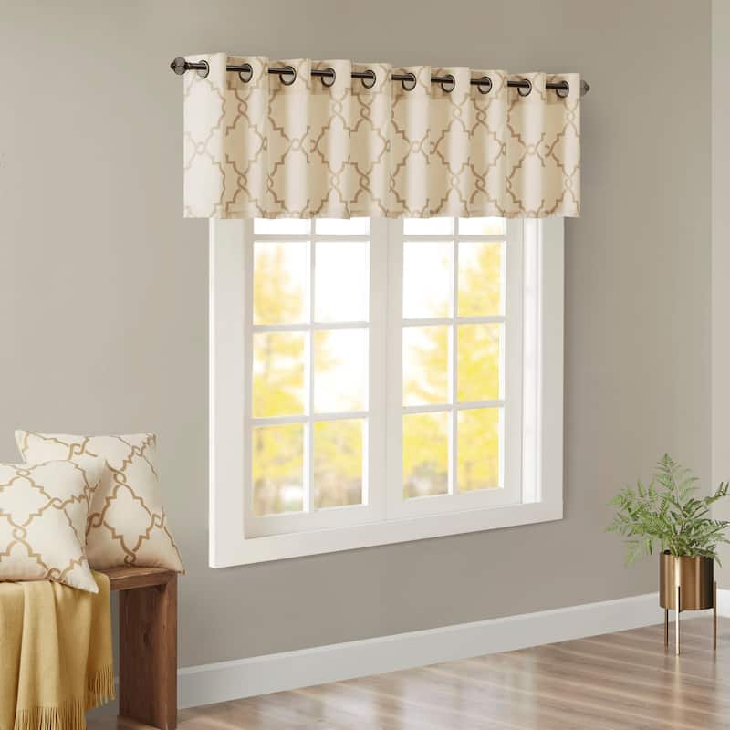 Madison Park Westmont Fretwork Print Grommet Window Valance - 50x18"