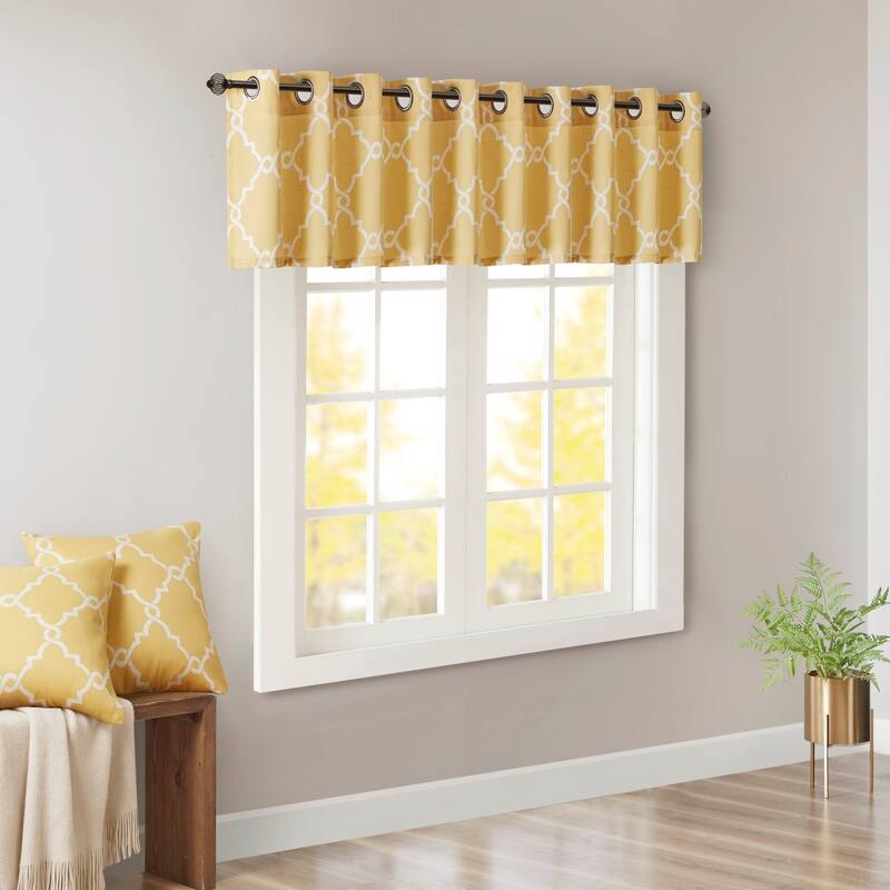 Madison Park Westmont Fretwork Print Grommet Window Valance - 50x18"