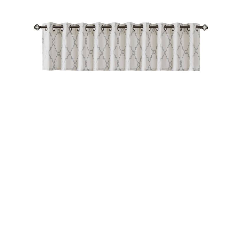 Madison Park Westmont Fretwork Print Grommet Window Valance - 50x18"