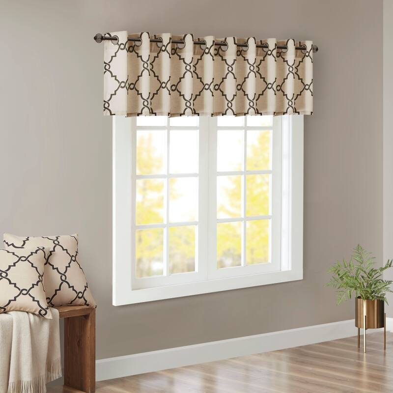 Madison Park Westmont Fretwork Print Grommet Window Valance - 50x18"