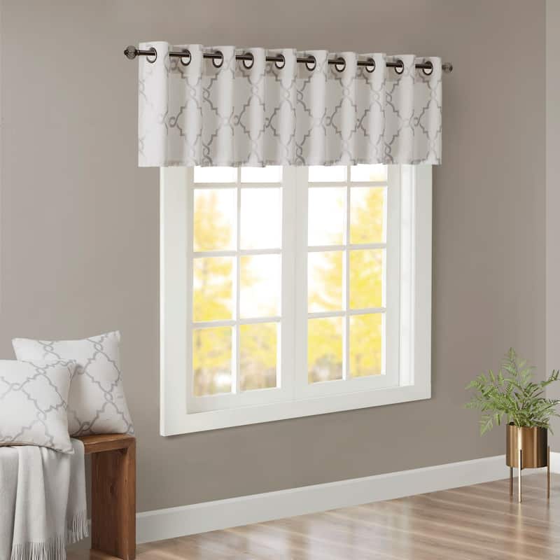 Madison Park Westmont Fretwork Print Grommet Window Valance - 50x18"