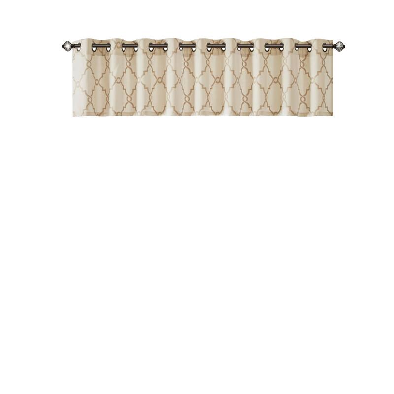 Madison Park Westmont Fretwork Print Grommet Window Valance - 50x18"