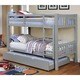 preview thumbnail 5 of 7, Dai Modern Twin over Twin Solid Wood Bunk Bed with Trundle Set by Furniture of America