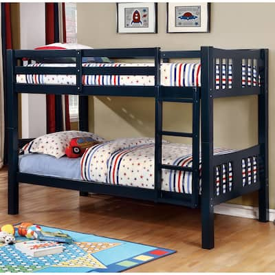 Dai Modern Twin over Twin Solid Wood Bunk Bed with Trundle Set by Furniture of America