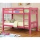 preview thumbnail 4 of 7, Dai Modern Twin over Twin Solid Wood Bunk Bed with Trundle Set by Furniture of America Pink