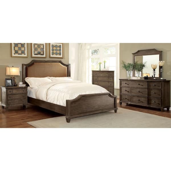 Furniture Of America Gryphen Rustic 4 Piece Wire Brushed Grey Bedroom Set Overstock 10575398
