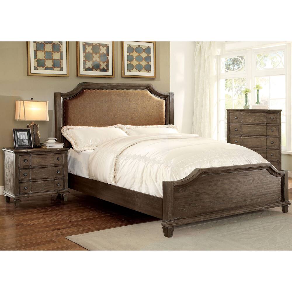 Furniture of America Gryphen Rustic 3-piece Wire-brushed Grey Bedroom Set