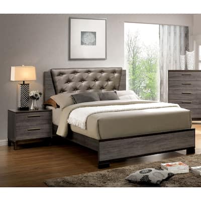Furniture of America Fika Contemporary 2-piece Bed w/ Nightstand Set