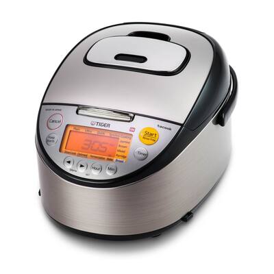 Tiger Corporation JKT-S10U Stainless Steel Black 5.5-Cup Induction Heating Rice Cooker and Warmer + Tacook Plate