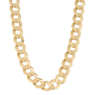 Fremada Men's 14k Yellow Gold 9-mm Curb Link Necklace