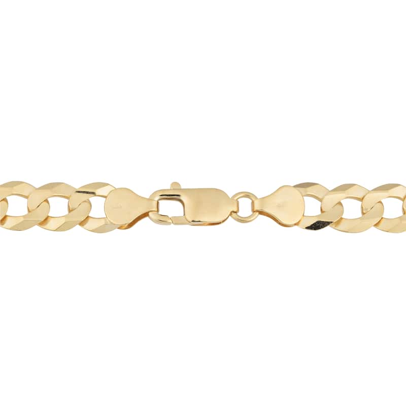 Fremada Men's 14k Yellow Gold 9-mm Curb Link Necklace
