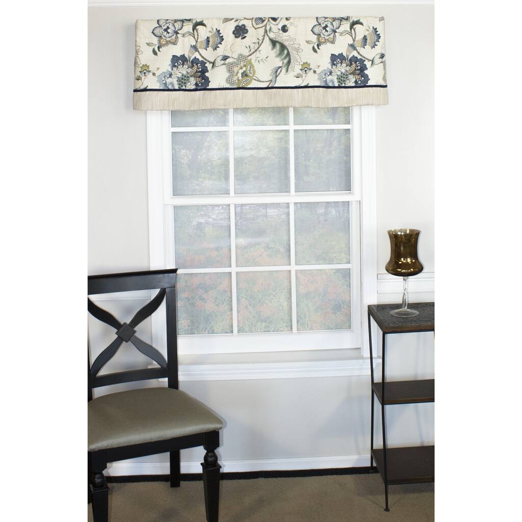 Jacobean Blue Straight Valance