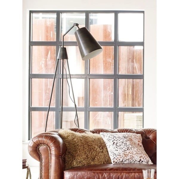 Shop Aurelle Home Heather Vintage Brass Tripod Floor Lamp ...