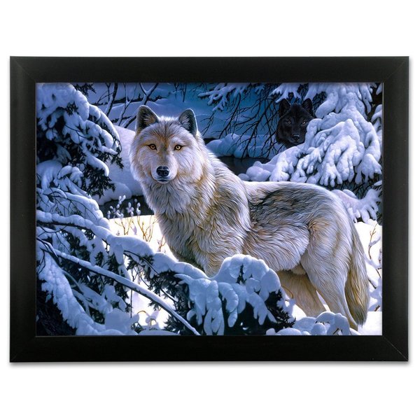 White Snow Wolf Framed 3D Wall Art
