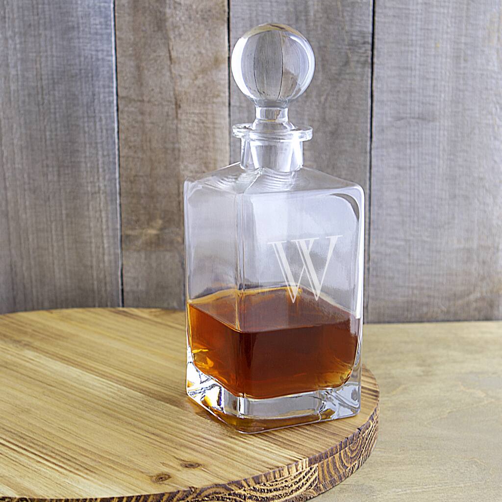 Personalized 32 oz. Square Whiskey Decanter