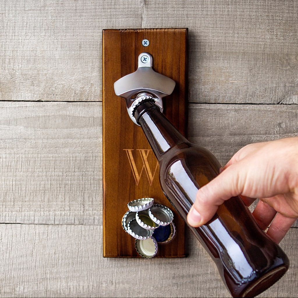 Personalized Rustic Wall Mount Bottle Opener