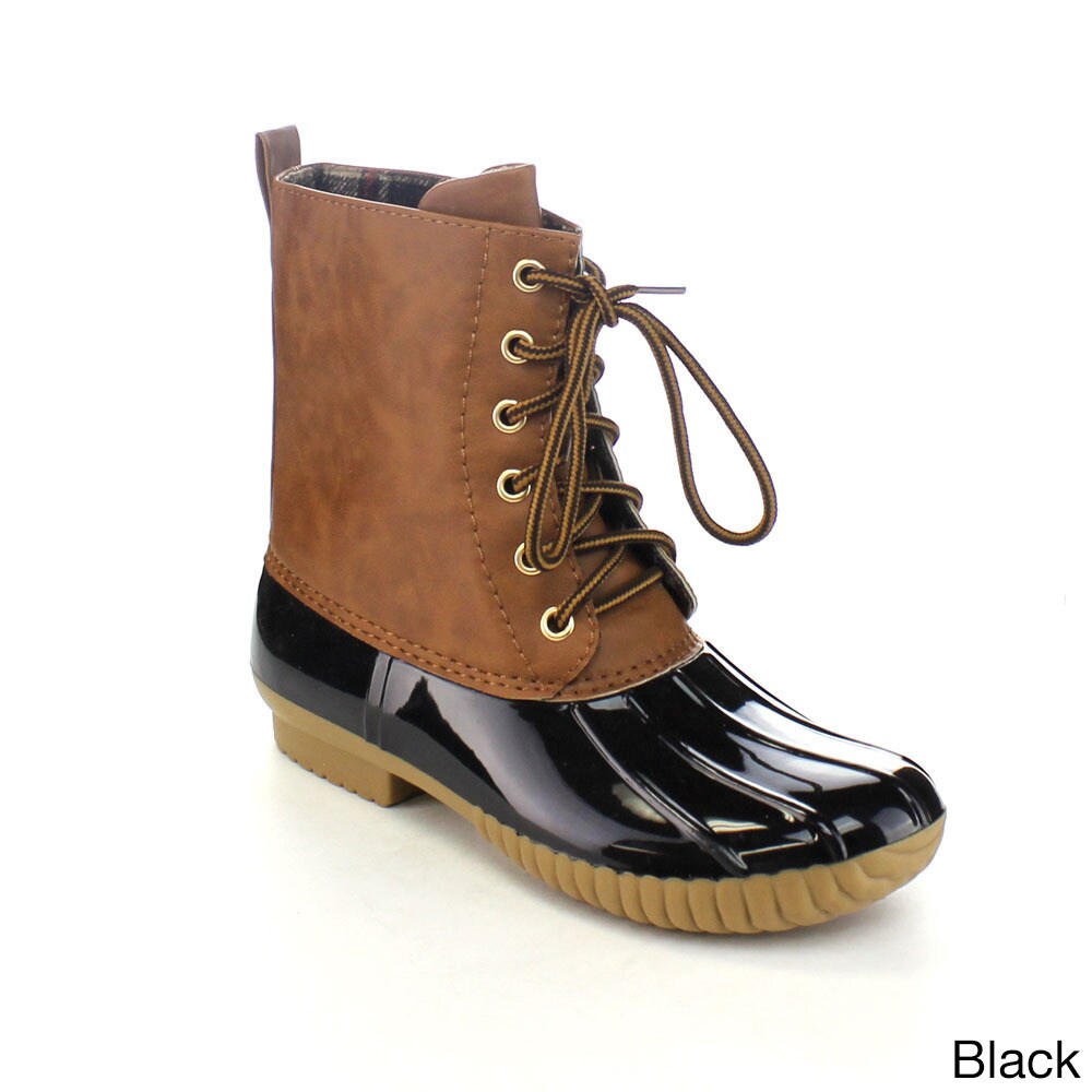 two tone wide calf boot