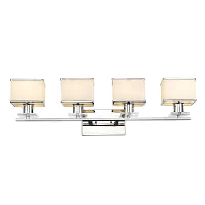 Contemporary 4-light Chrome Bath/Vanity Fixture