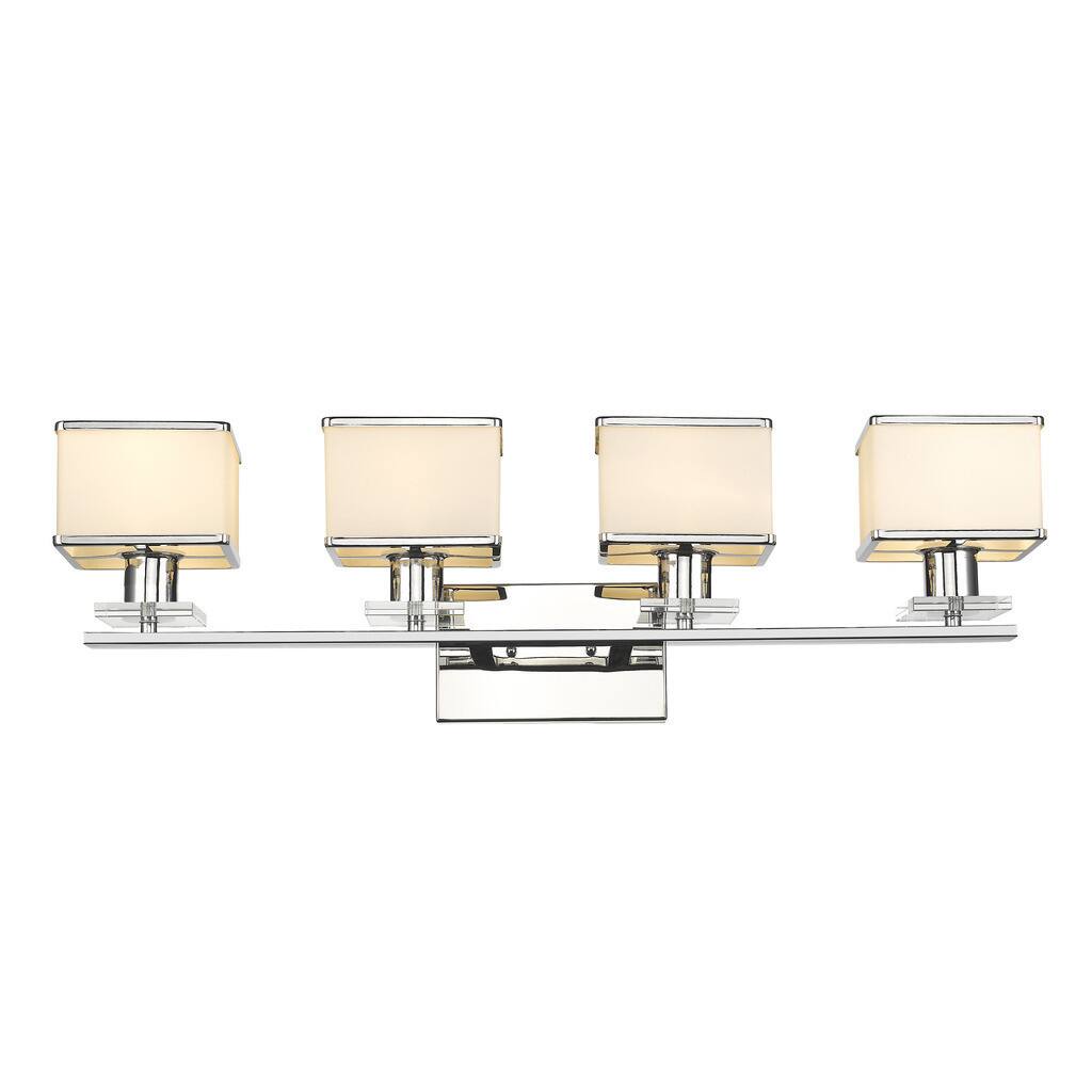 Contemporary 4-light Chrome Bath/Vanity Fixture