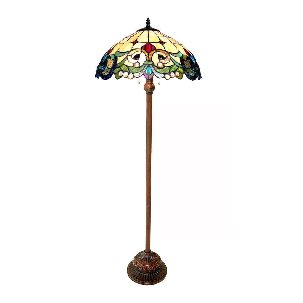 Tiffany Style Victorian Design 2-light Bronze Floor Lamp