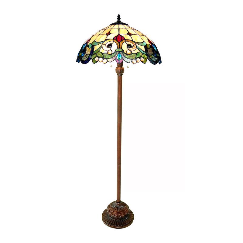 Tiffany Style Victorian Design 2-light Bronze Floor Lamp