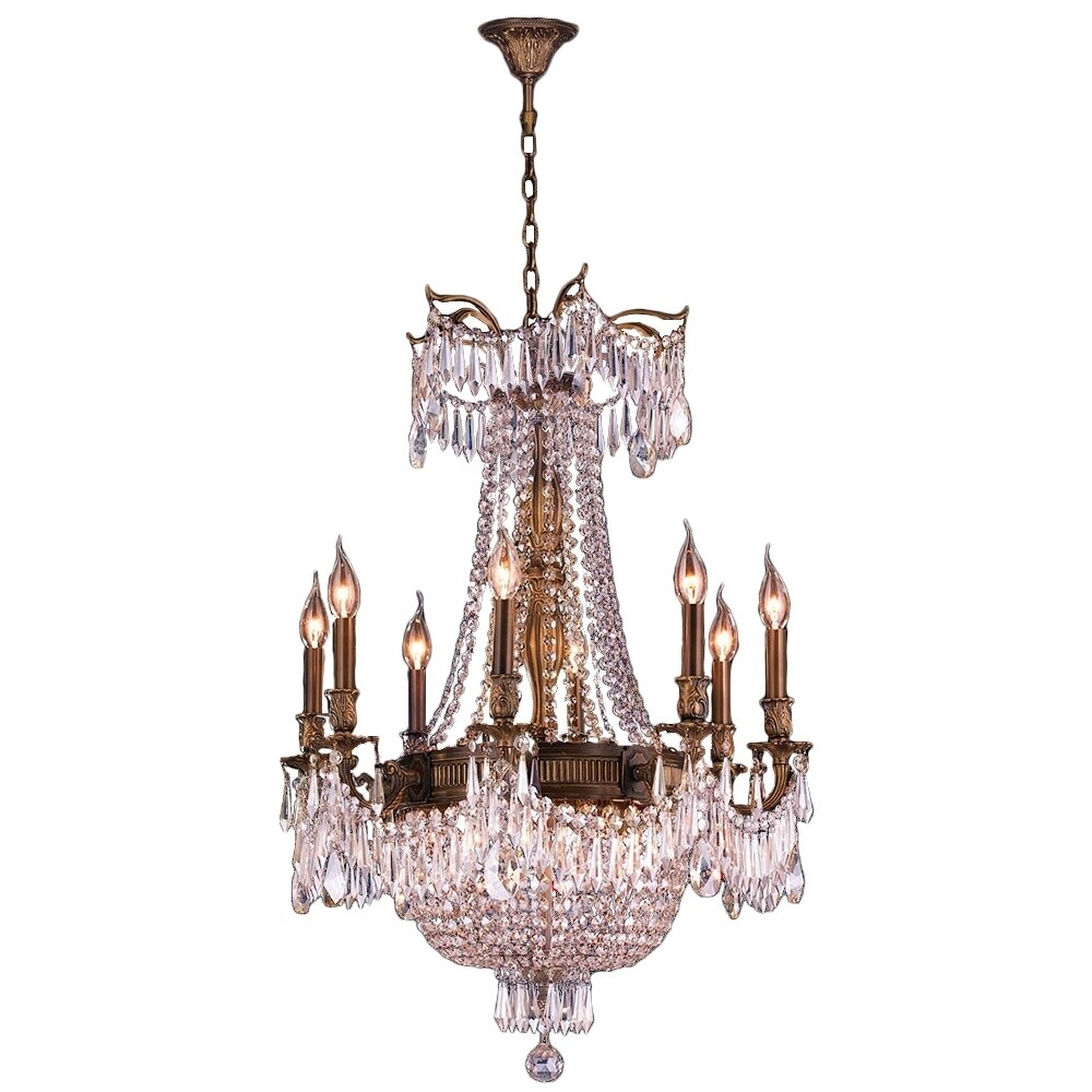 Regal Estate Collection 12-light Antique Bronze Finish and Clear Crystal Chandelier (12 Light Chandelier) - Chandeliers For Bedrooms by Overstock.com
