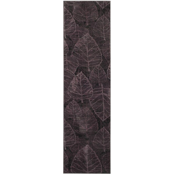 Safavieh Vintage Charcoal/ Multi Botanical Distressed Silky Viscose Rug (2'2 x 8')