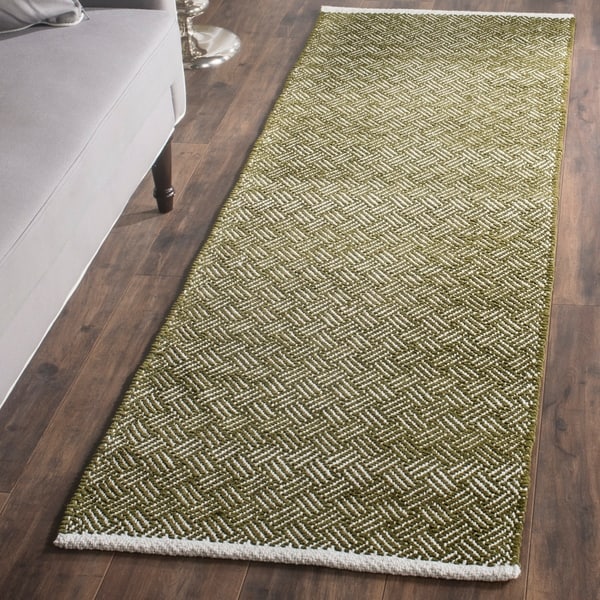 Safavieh Hand-Tufted Boston Olive Cotton Rug - 2'3 x 7'