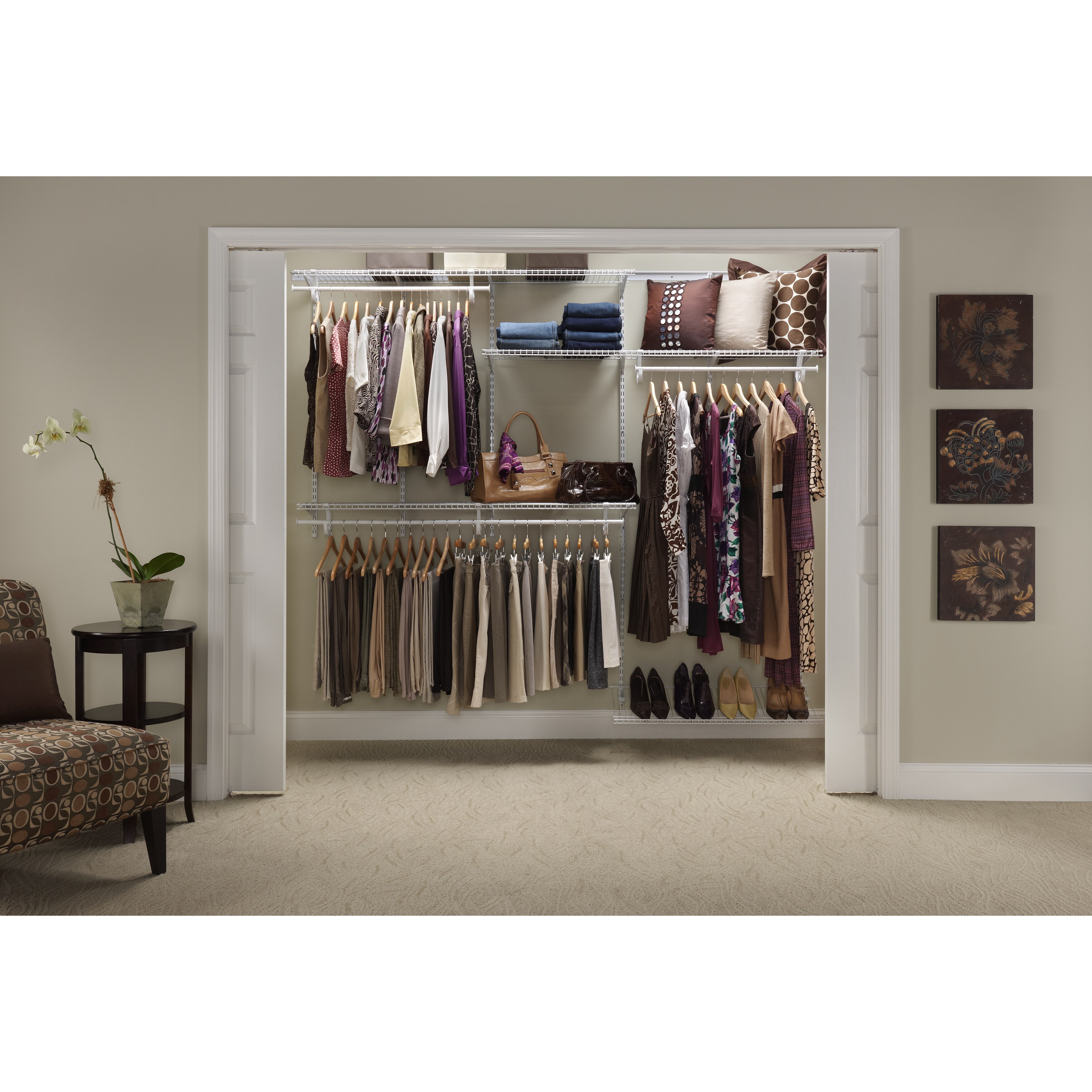 Shop Closetmaid Shelftrack 5ft To 8ft Closet Organizer Kit White Overstock 10581832