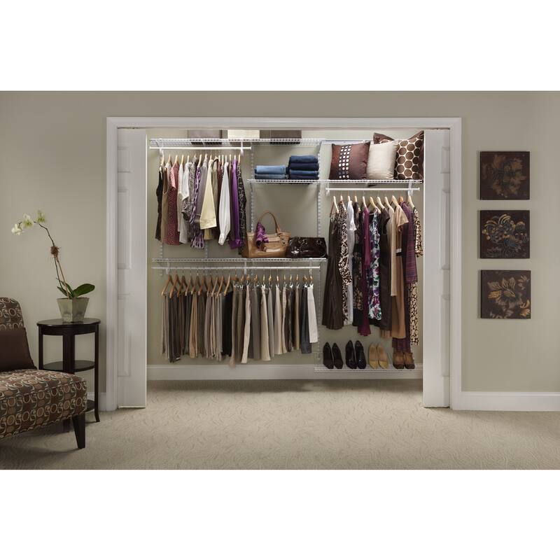 ClosetMaid ShelfTrack 60-96 Inch Wide Adjustable Closet Organizer