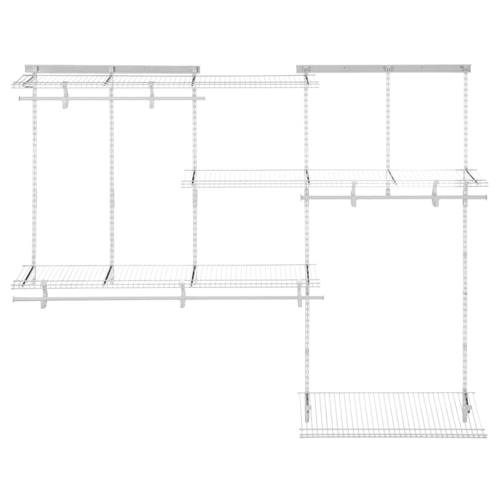 ClosetMaid 8808 ShelfTrack 4ft to 6ft Adjustable Closet Organizer Kit White