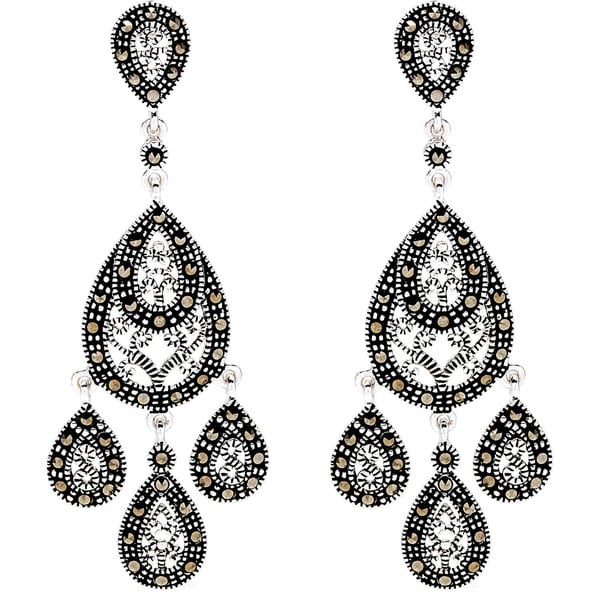 marcasite chandelier earrings